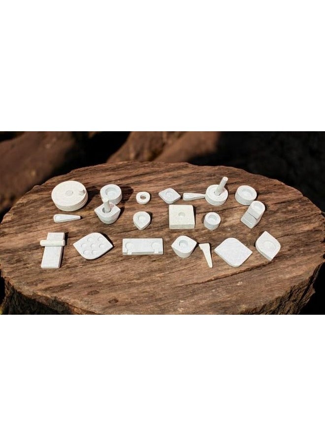 Natural Soapstone Miniature Kitchen Playing Set for Kids.