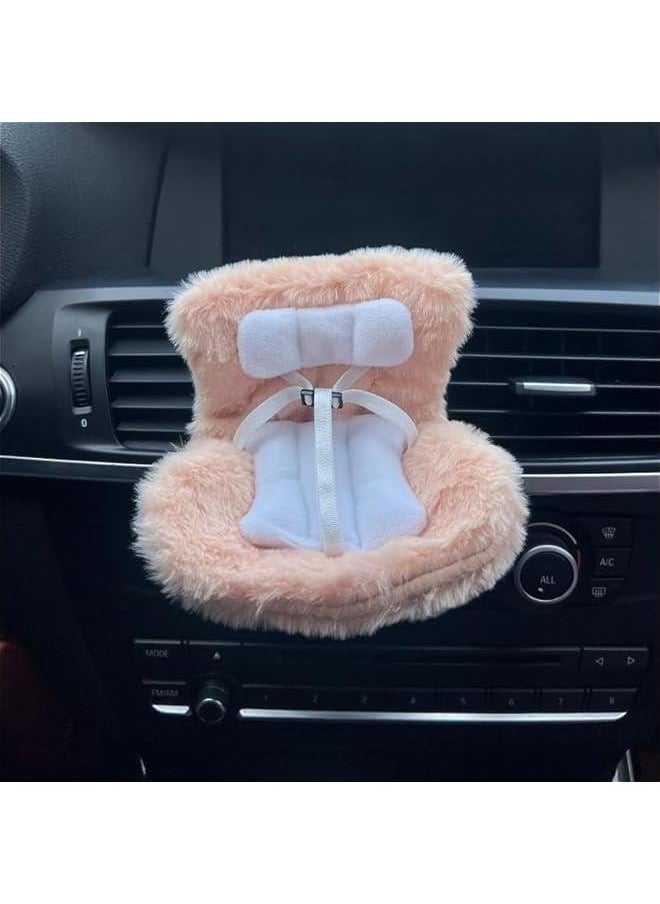 Car Seat for Labubu Dolls, Car Air Vent Decor, Decorative Display Dolls, Protect Dolls, Cute Car Interior Decor Accessories, Perfect for Car Decoration, Air Vent Clip and Desktop Stand(Gray)