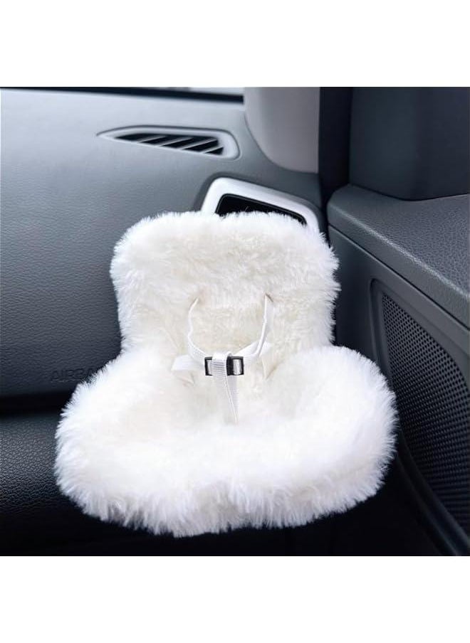 Car Seat for Labubu Dolls, Car Air Vent Decor, Decorative Display Dolls, Protect Dolls, Cute Car Interior Decor Accessories, Perfect for Car Decoration, Air Vent Clip and Desktop Stand(Gray)