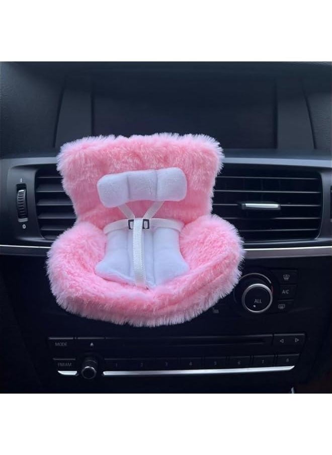 Car Seat for Labubu Dolls, Car Air Vent Decor, Decorative Display Dolls, Protect Dolls, Cute Car Interior Decor Accessories, Perfect for Car Decoration, Air Vent Clip and Desktop Stand(Gray)
