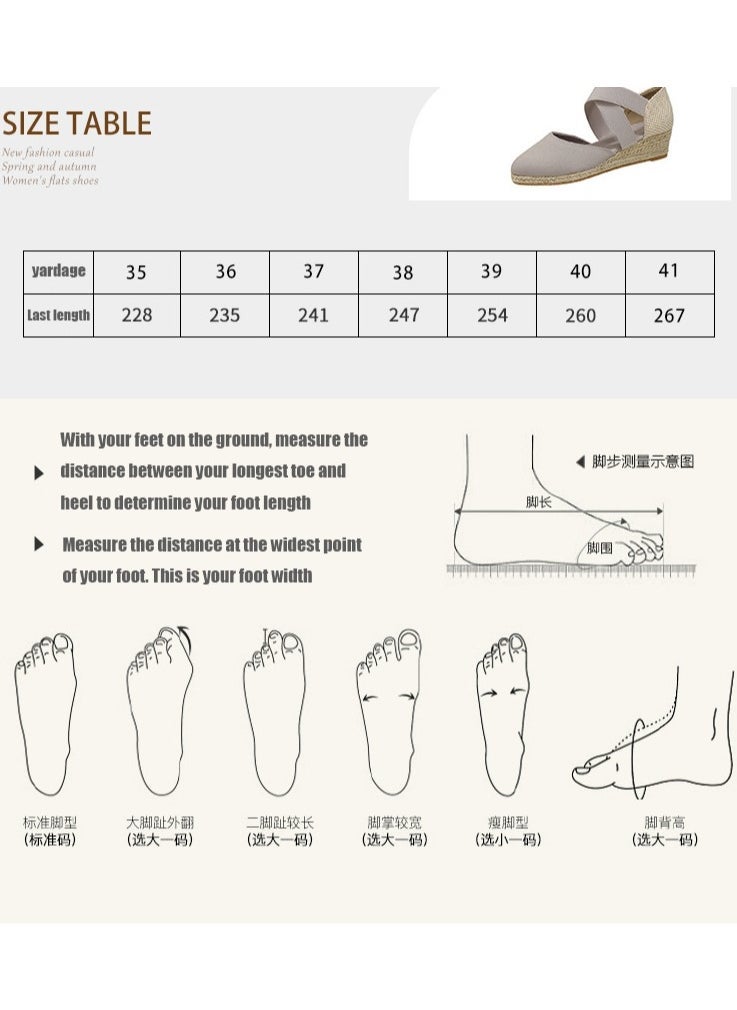Closed Toe Espadrille Wedges Sandals