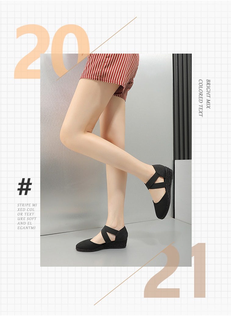 Closed Toe Espadrille Wedges Sandals