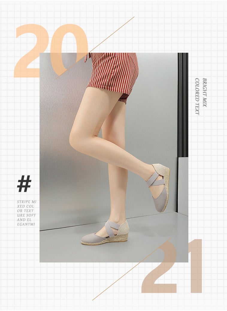 Closed Toe Espadrille Wedges Sandals