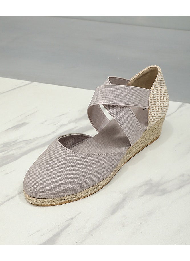 Closed Toe Espadrille Wedges Sandals