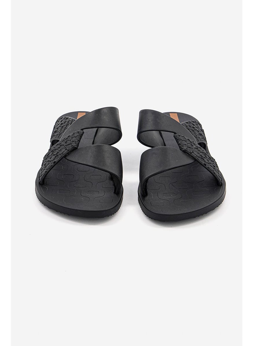 Women Slip On Strap Sandals, Black