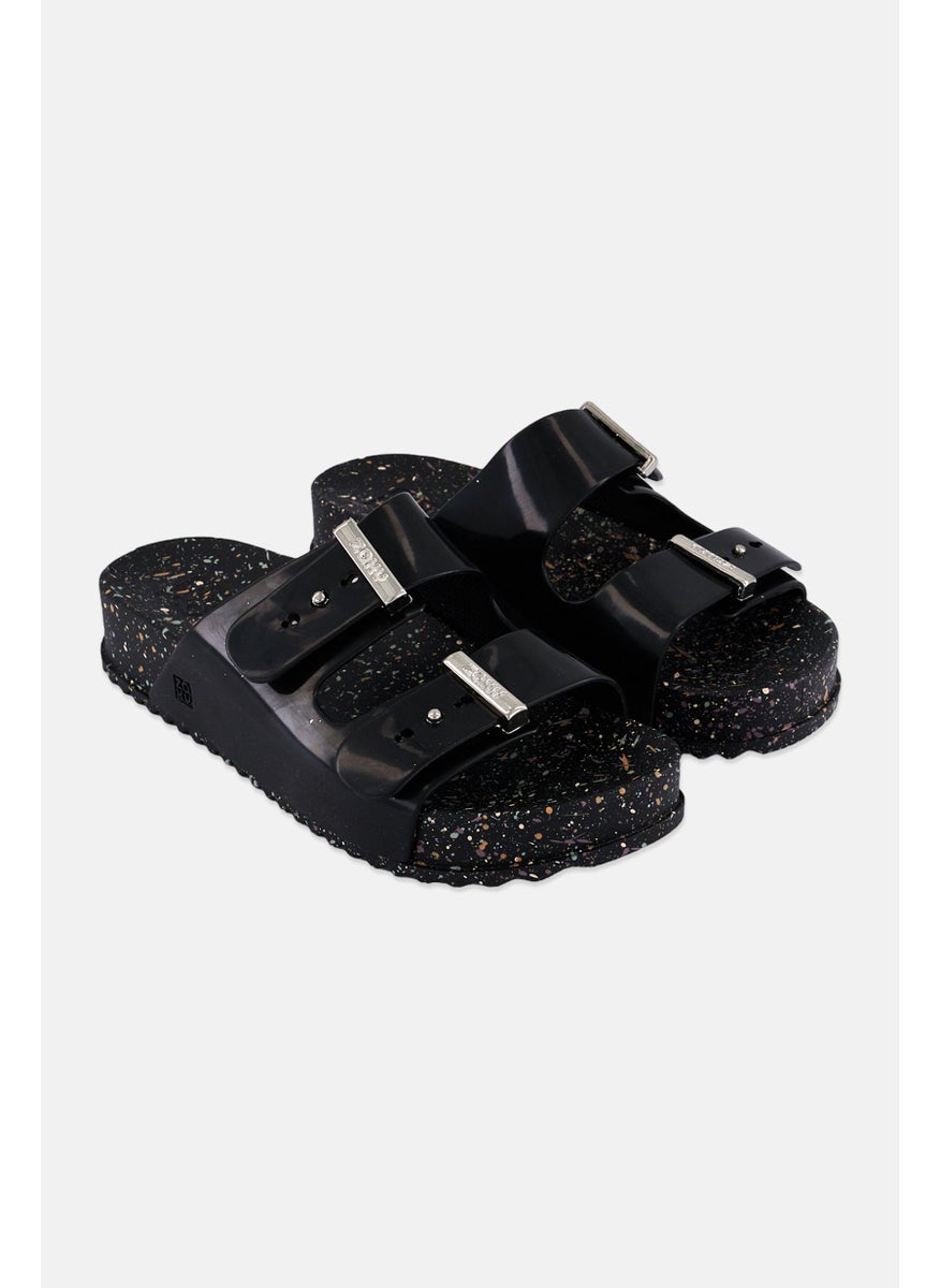 Women Double Strap Euforia Partner Sandals, Black