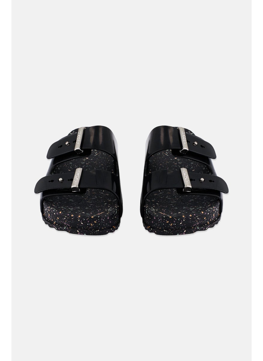 Women Double Strap Euforia Partner Sandals, Black