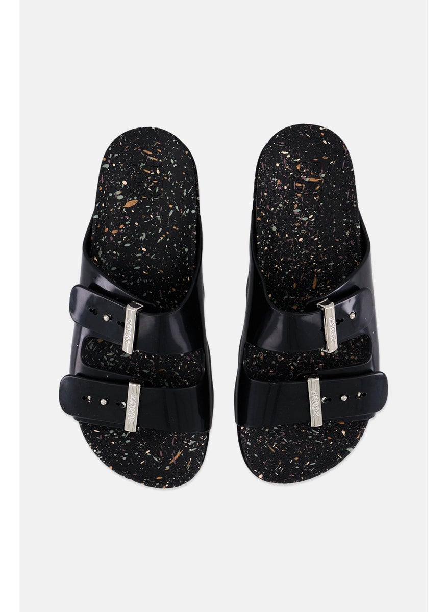 Women Double Strap Euforia Partner Sandals, Black