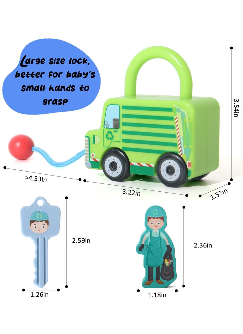Montessori Lock and Key Car Toy for Toddlers 3 to 5 Years, Sensory Fine Motor Skills Development Gift for Boys and Girls