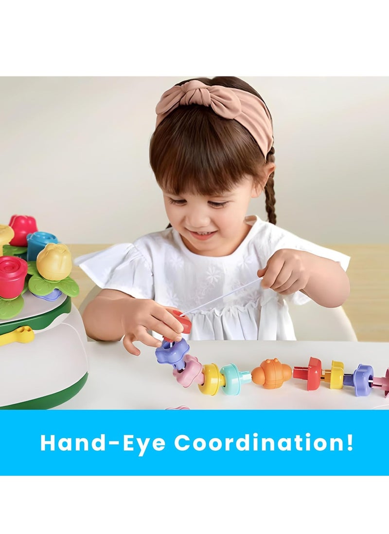 Flower Garden Building Montessori Toy Set Shape Sorting Matching Toy, STEM Toy Gardening Pretend Toys, Learning Educational Stacking Toy for Toddlers Boys Girls