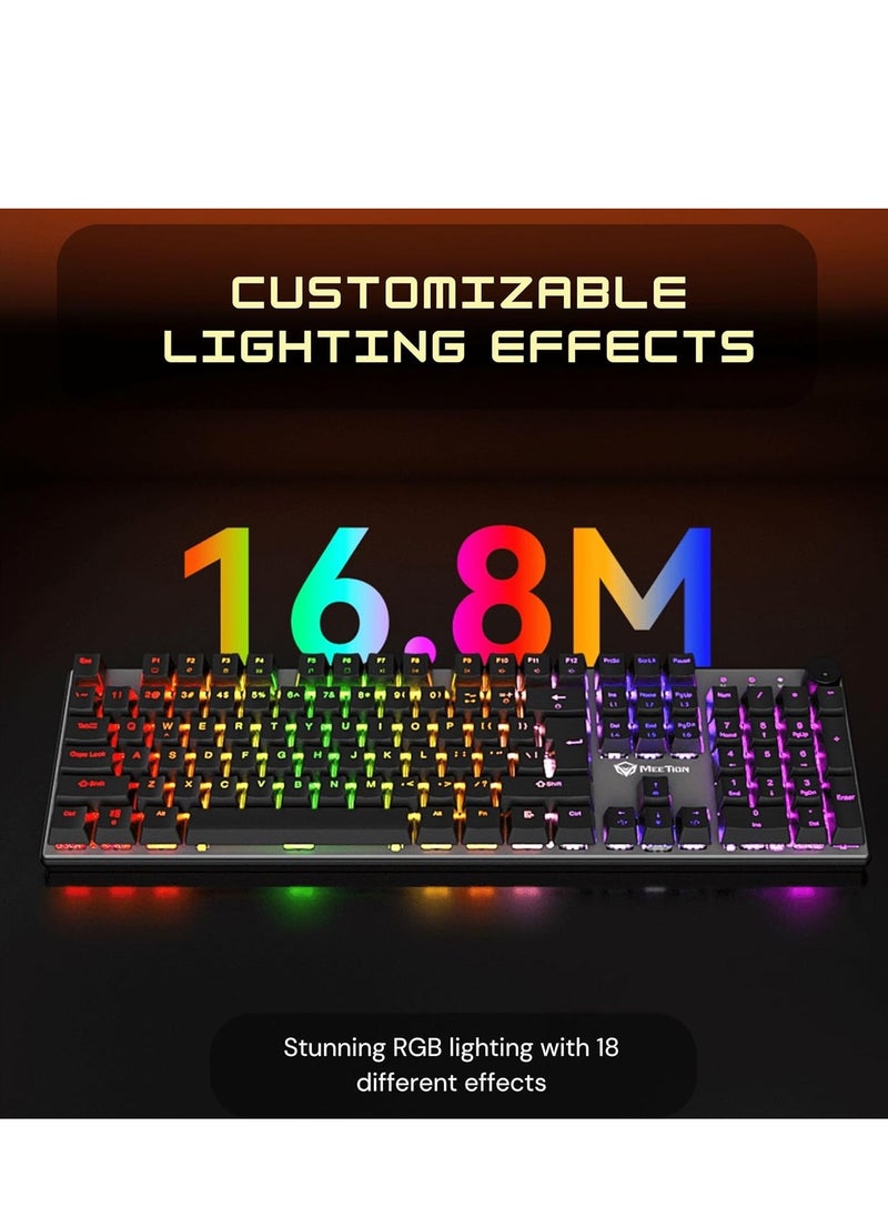 Meetion MK009 Pro Hot Swap Mechanical Gaming Keyboard Ergonomic Design Full Key Anti-Ghosting ABS Keycaps High Quality Metal Matte Panel Mechanical switches Gaming keyboards