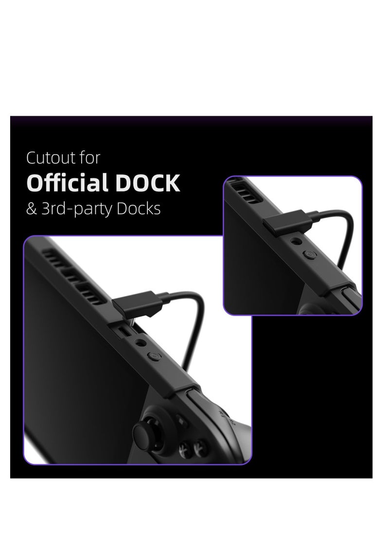 GripCase SD for Steam Deck - Shockproof Soft Protective Case with Textured Grips, Full Protection, Stand Feature, Shock-Absorption, Non-Slip, and Anti-Scratch Design in Coyote Gray.