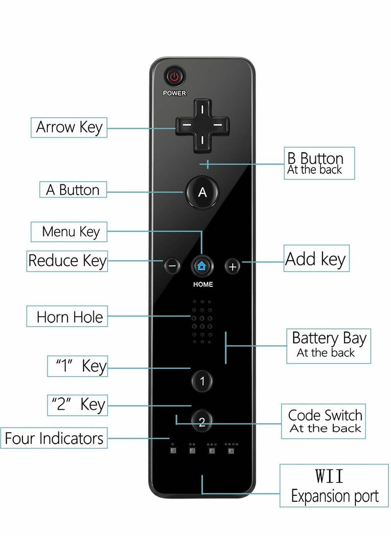 Wii and Wii U Controller Set: NC Remote Controller with Nunchuk Replacement, Includes Silicone Case and Wrist Strap for Enhanced Gaming Experience.