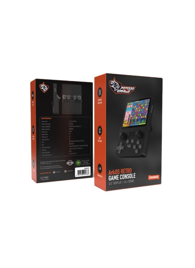 Gaming ArkOS Retro Gaming Console with More than 20,000 Games Installed, Up to 8 Hours of Playtime, High-Speed Processor, 640 × 480-pixel Resolution - Black