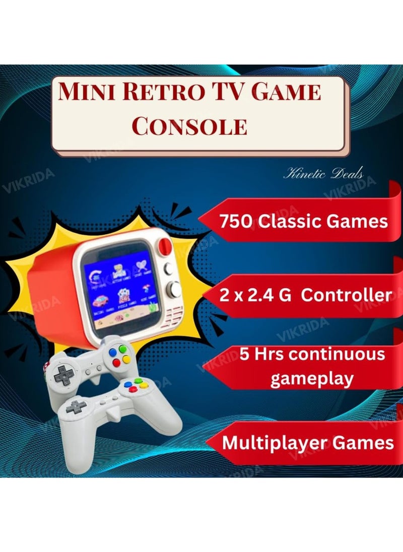 2025 New Edition Mini Retro TV Game Console – Portable Handheld Gaming System with 740 Classic Games, 3.5