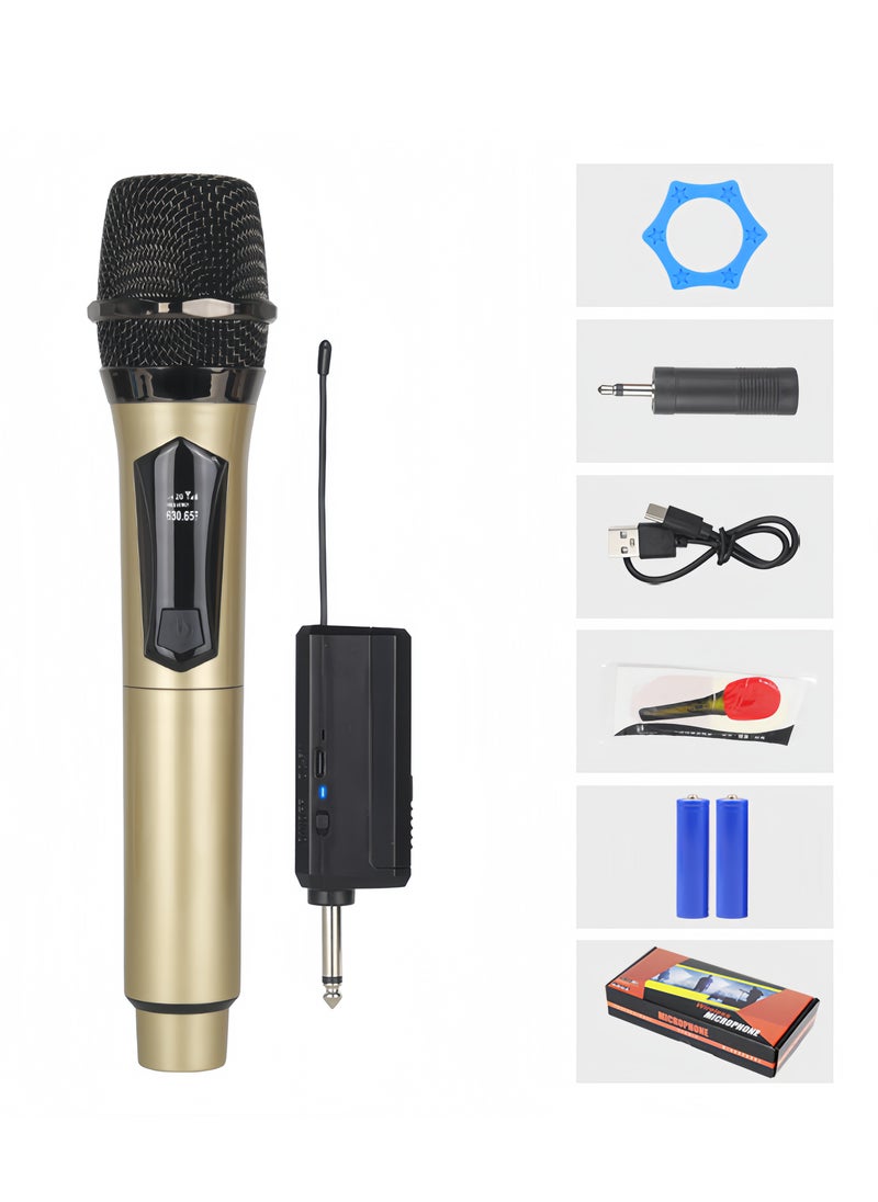 1-Piece Wireless Microphone Set，Black/Gold, 25.5 cm