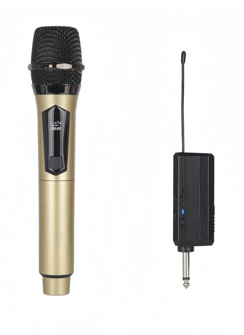 1-Piece Wireless Microphone Set，Black/Gold, 25.5 cm