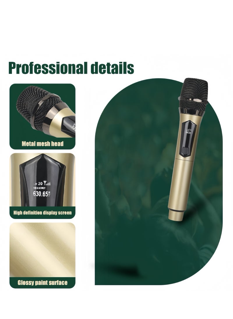 1-Piece Wireless Microphone Set，Black/Gold, 25.5 cm