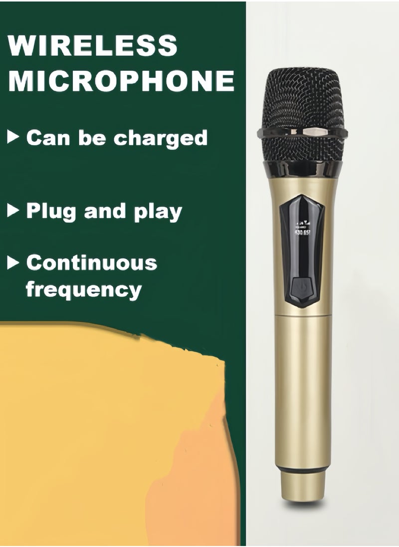 1-Piece Wireless Microphone Set，Black/Gold, 25.5 cm