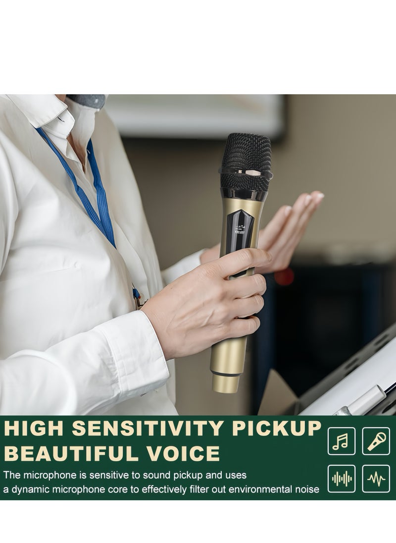 1-Piece Wireless Microphone Set，Black/Gold, 25.5 cm