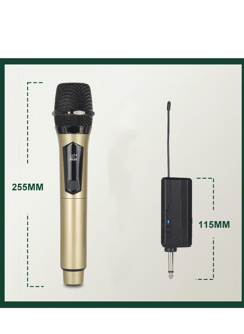1-Piece Wireless Microphone Set，Black/Gold, 25.5 cm