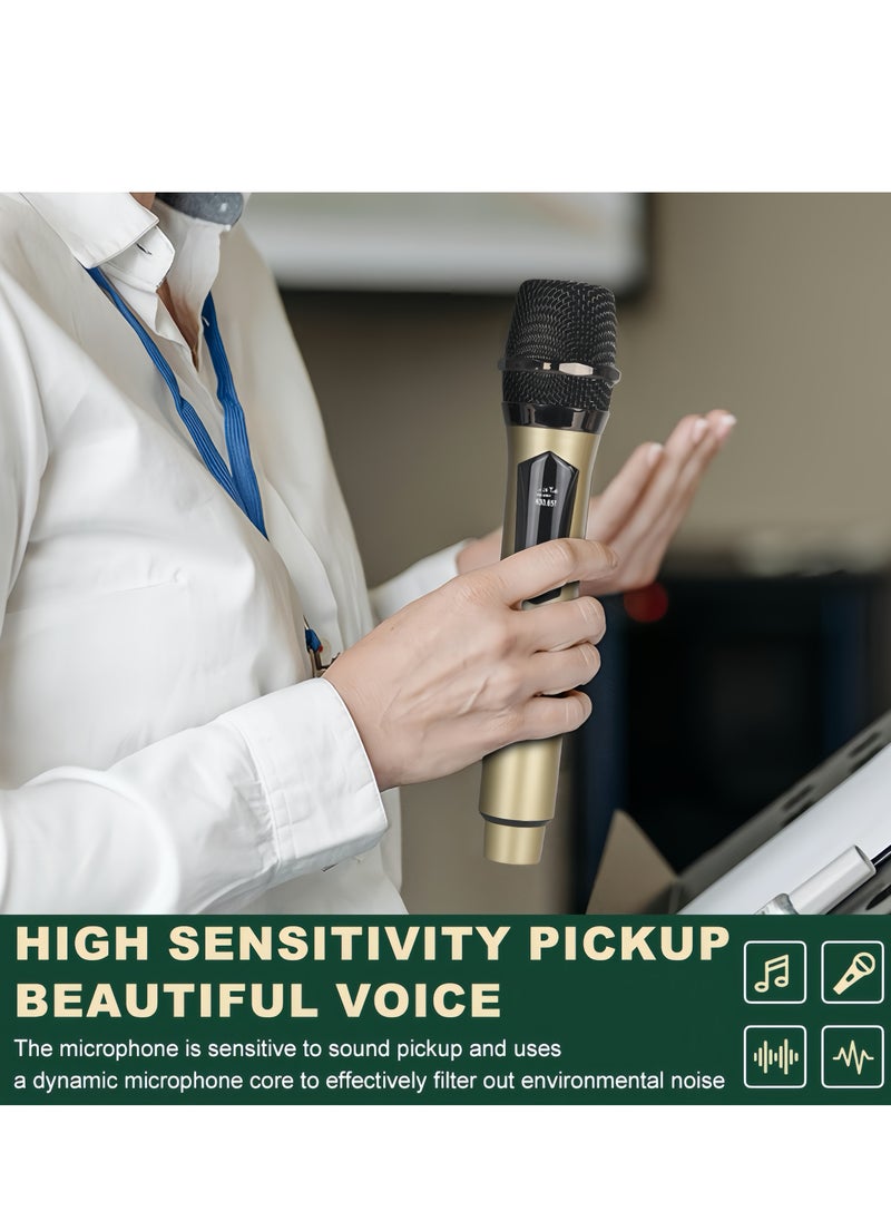 2-Piece Wireless Microphone Set,  Black/Gold