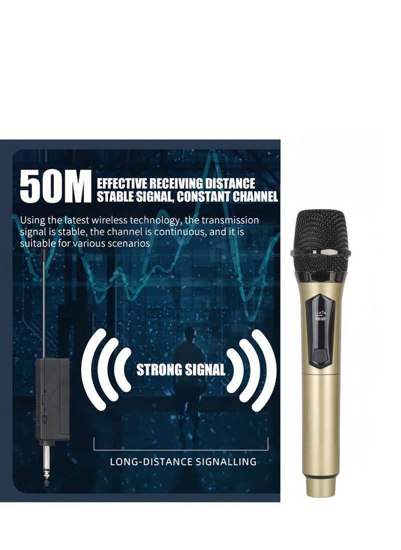 2-Piece Wireless Microphone Set,  Black/Gold