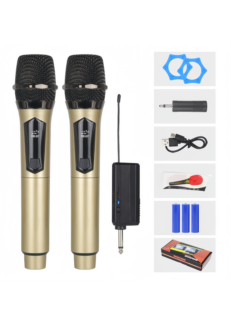 2-Piece Wireless Microphone Set,  Black/Gold