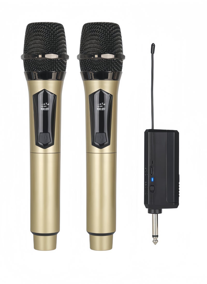 2-Piece Wireless Microphone Set,  Black/Gold