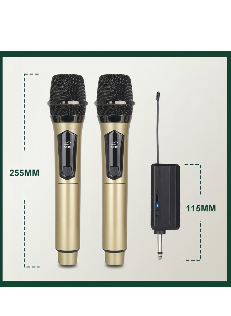 2-Piece Wireless Microphone Set,  Black/Gold