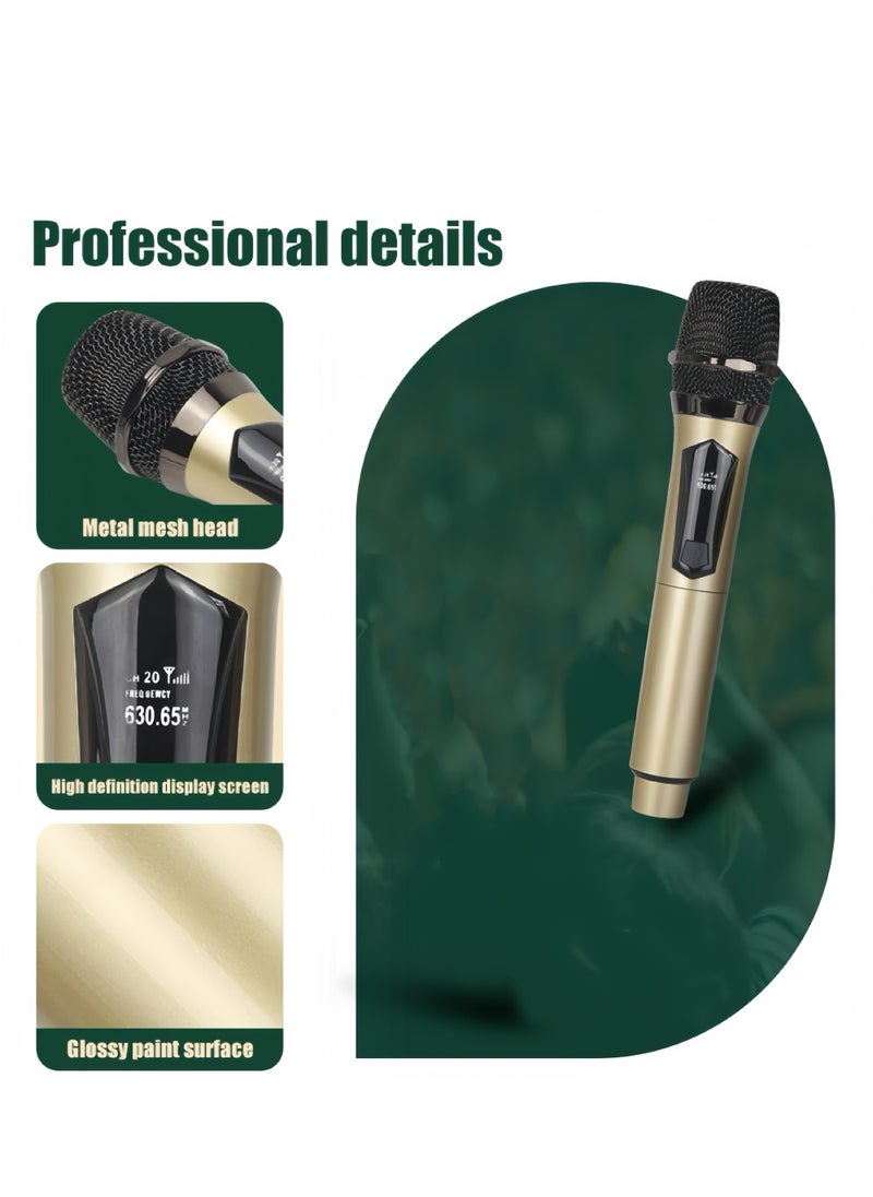 2-Piece Wireless Microphone Set,  Black/Gold
