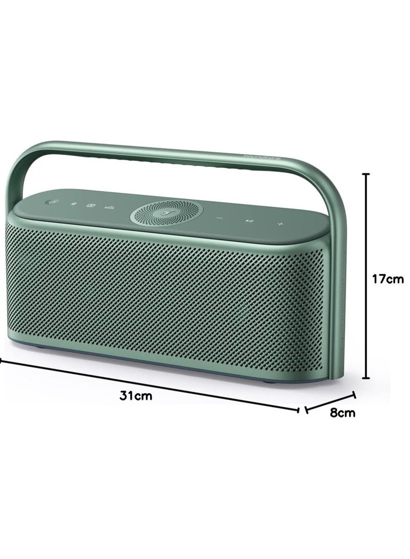 Motion x600 Bluetooth Speaker, Speaker Boxes Bluetooth with Hi-Res Spatial Audio 50 W Spatial Sound IPX7 Water Protection 12 Hours Playback Pro EQ Carry Handle AUX-IN green