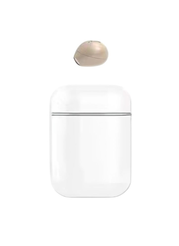 Mini Bluetooth Earpiece, Comfortable Lightweight Wireless Single Headphone, Portable Bluetooth Earbud With Charging Case, High Quality Sound Stereo Headset For Workout Running, (Beige)