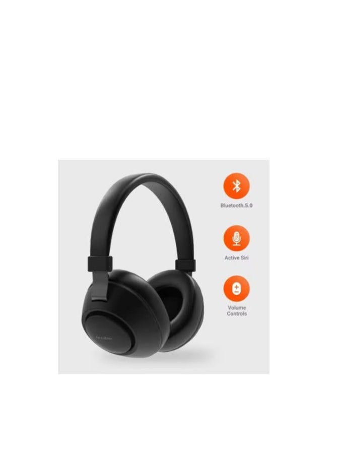 Bluetooth Headphones, Noise Cancelling Soundtec Deep Sound Pure Bass Wireless Over-Ear Headphones (Black)