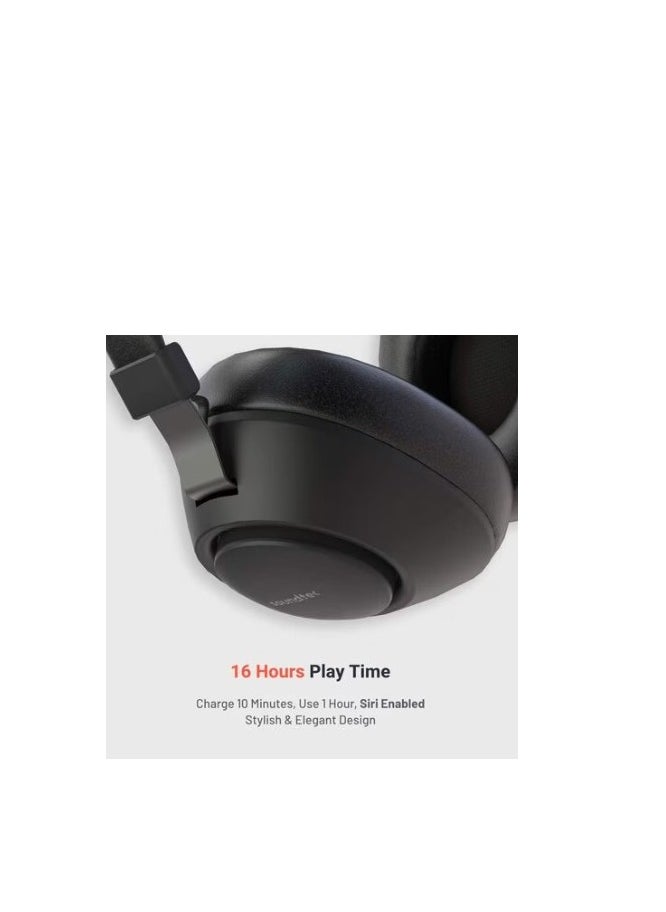 Bluetooth Headphones, Noise Cancelling Soundtec Deep Sound Pure Bass Wireless Over-Ear Headphones (Black)