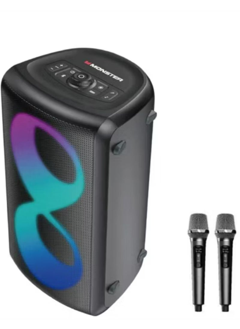 Cycle Speaker with 2 Mics, Bluetooth Version 5.3, IPX4 Water Resistant, Up to 4 Hours Working Time, RGB Color Lighting Effects - Black