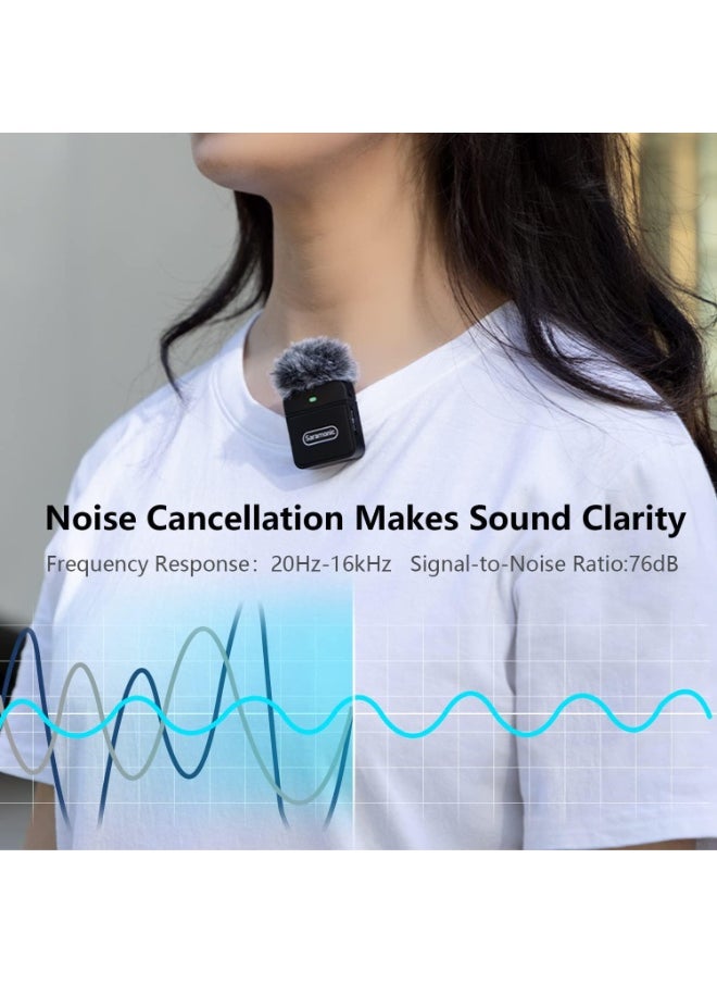 Blink100 B2 2.4GHz Dual Wireless Lavalier Lapel Microphone For Cameras Smartphone DSLR Recording Vlog Noise Reduction 10-Hour Battery Life Transmitter 2 + Receiver 1
