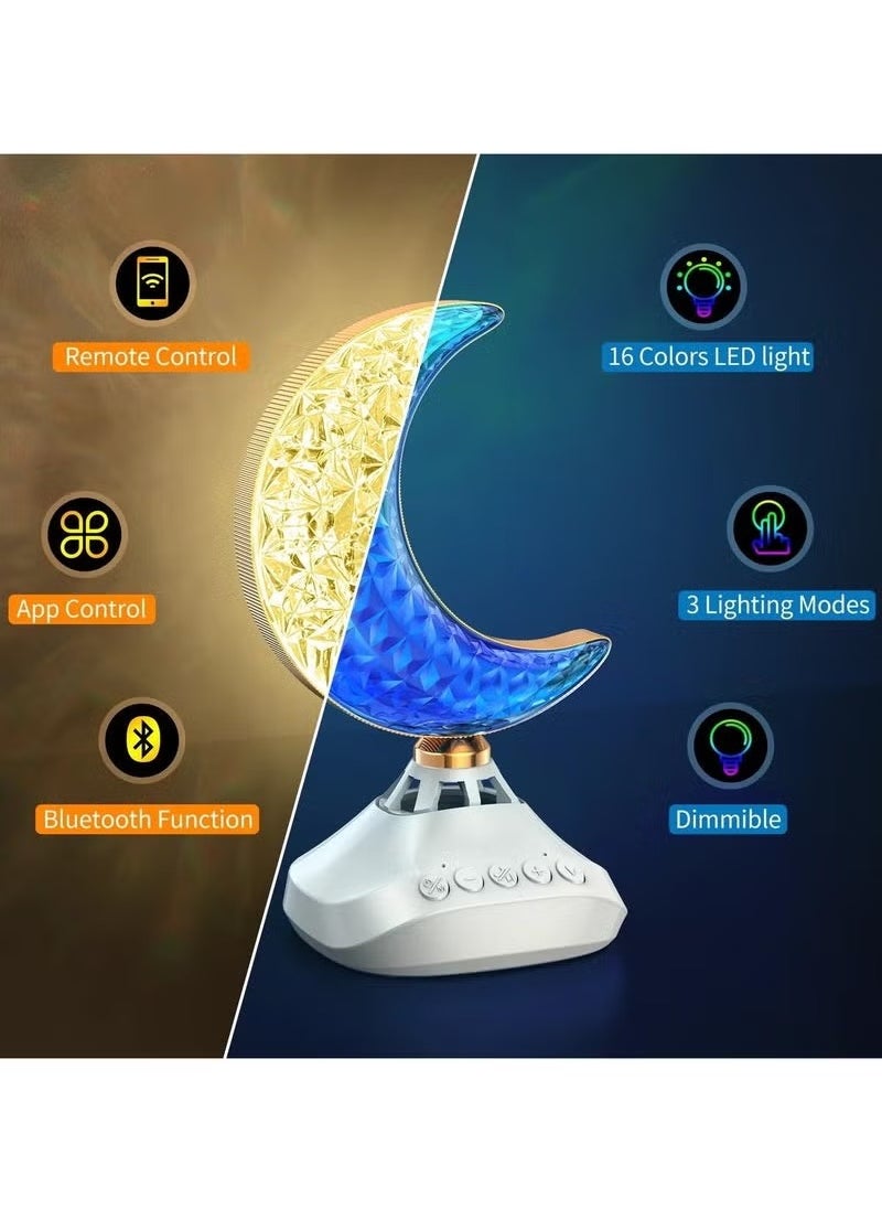 SQ-830 Holy Quran Bluetooth Speaker with Remote Control – Colorful LED Crescent Light, Quran Recitation in Multiple Languages, Wireless Portable Islamic Speaker with Azan, Dua & FM Radio | Ideal for Home, Ramadan & Gifting