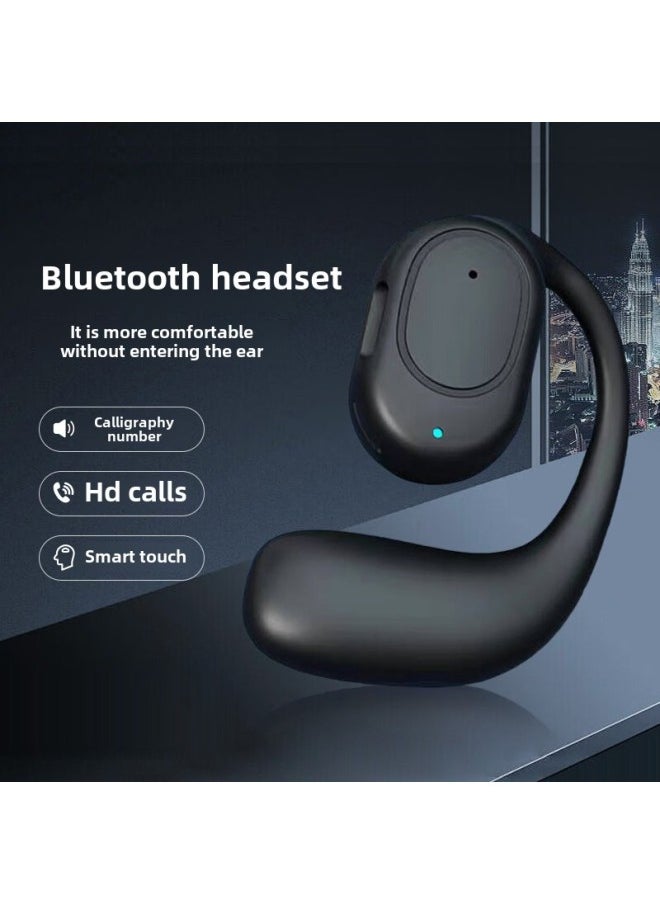 Open Non-in-ear Air Conduction Wireless Bluetooth Headset 2025 Long Battery Life Universal Ear Hook-Color:Black - Upgraded Model - Hd Sound Quality + 800 Hours Of Standby