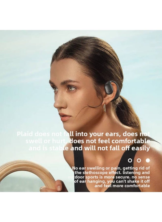 Open Non-in-ear Air Conduction Wireless Bluetooth Headset 2025 Long Battery Life Universal Ear Hook-Color:Black - Upgraded Model - Hd Sound Quality + 800 Hours Of Standby