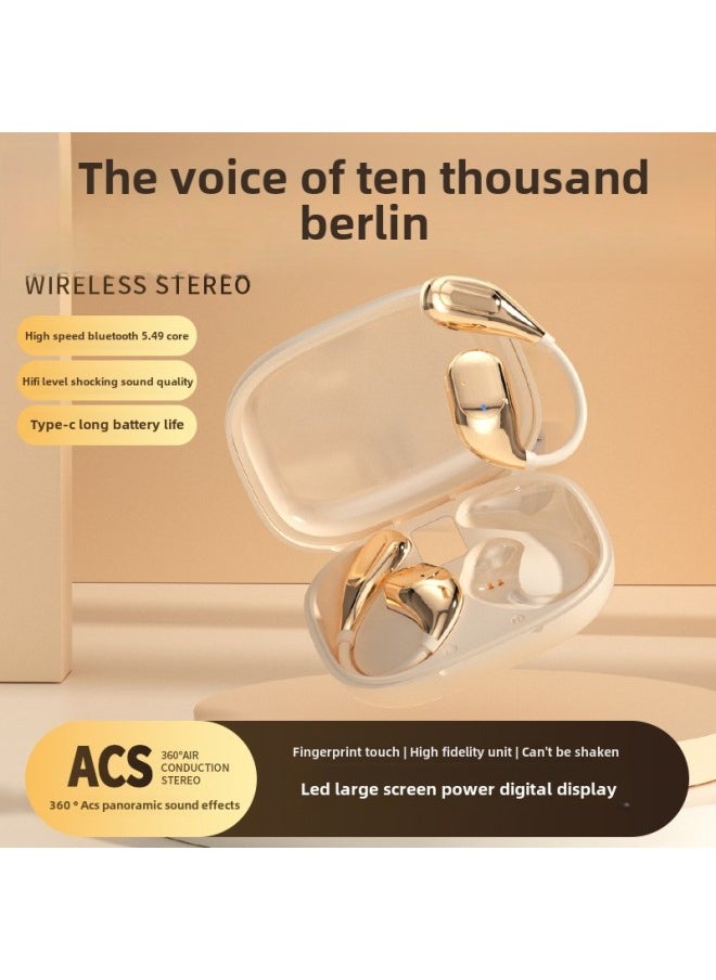 Open Wireless Bluetooth Headset 0 Sense Wear Long Endurance Game Sports Anti-sweat Unisex-Color:Skin Color-Type:0 Sense Boxed