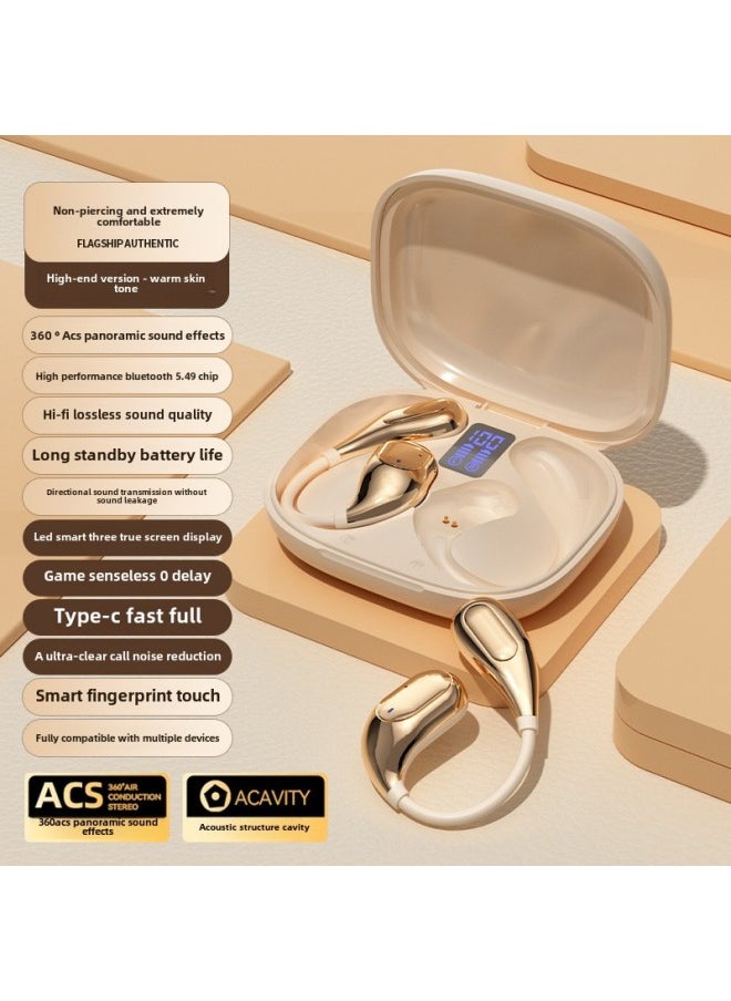 Open Wireless Bluetooth Headset 0 Sense Wear Long Endurance Game Sports Anti-sweat Unisex-Color:Skin Color-Type:0 Sense Boxed