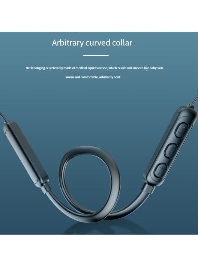 Wireless Bluetooth Headphones Hanging Neck Stereo Noise Canceling Universal 5.0 Sports Headphones (Black)