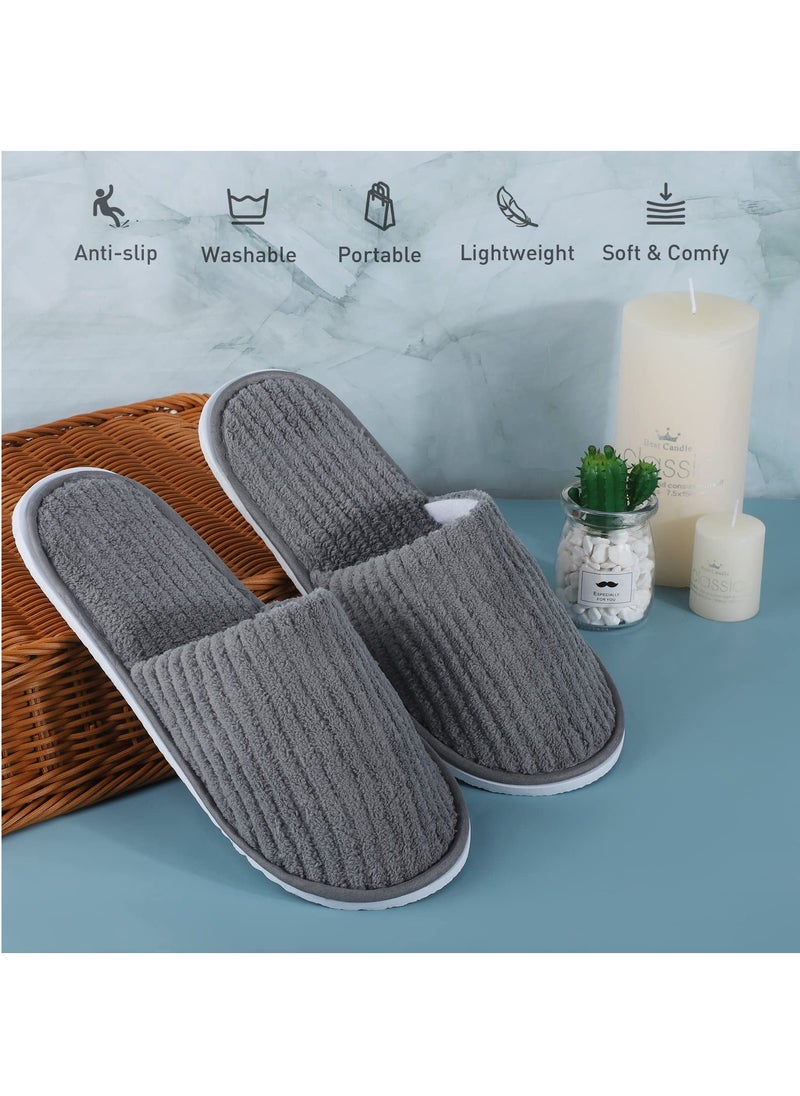 5 Pairs  SPA Slippers Guest Slippers Dispossible Hotel Slippers Soft Fleece Women Men House Slippers in Salons Bathoom Party Washable Mixed Multi-Color Slippers