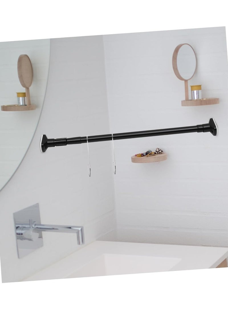 Extendable Clothes Rail, 70-120cm Stainless Steel Extendable Clothes Rail Pole - Hanging Rails for Clothes, Wardrobe, Shower, Kitchen, Windows Adjustable Shower Curtain Pole, 22mm Diameter (Black)