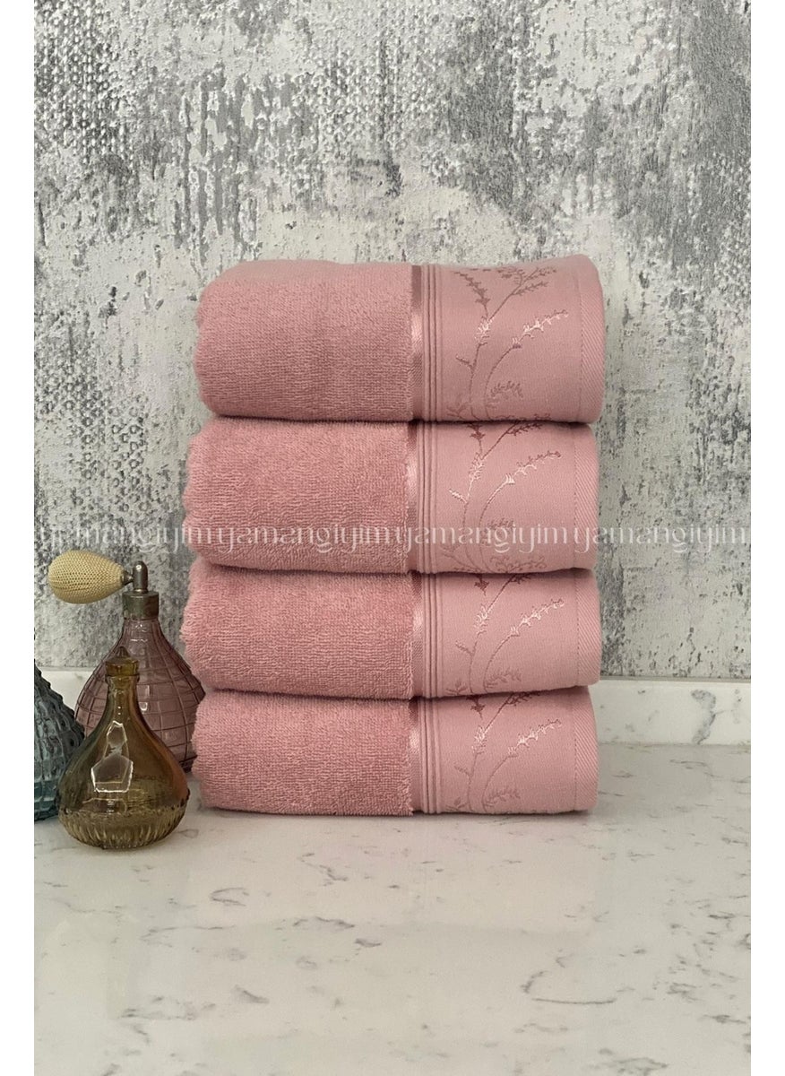 Ditsy Hand-Face Towel 4 Pieces-Pink