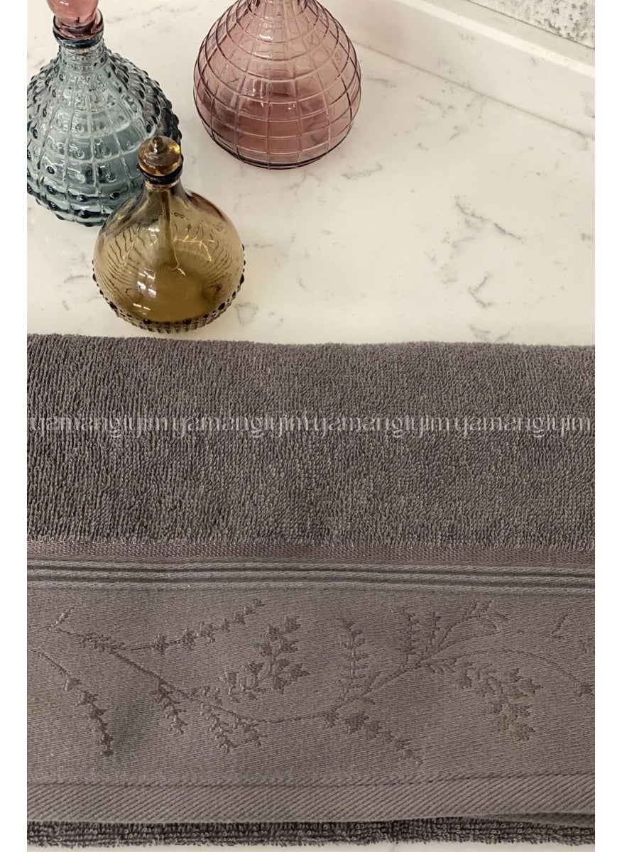 Ditsy Hand-Face Towel 4 Pieces-Anthracite