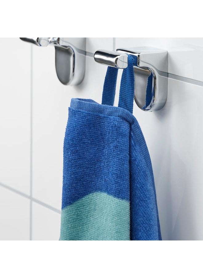 Bath towel, turtle pattern/dark blue, 70x140 cm