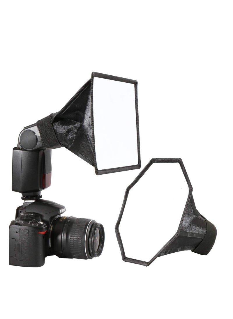 2 Pack Collapsible Flash Diffuser Softbox Set with Storage Pouch - 8
