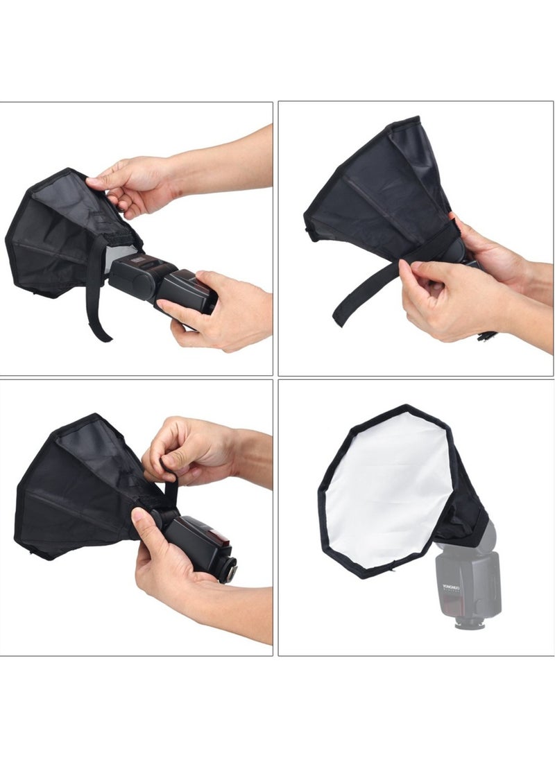 2 Pack Collapsible Flash Diffuser Softbox Set with Storage Pouch - 8